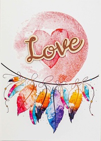 S003 Открытка ручной работы 10х15 см - Любовь на веки