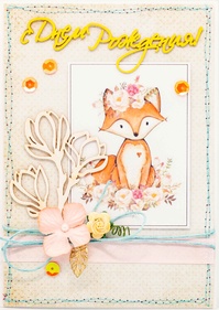 М342 Открытка ручной работы 10х15 см - Лисенок