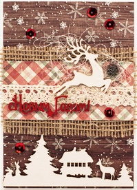 М398 Открытка ручной работы 10х15 см - Новогоднее волшебство