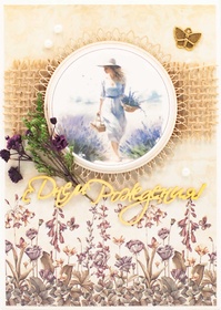 М437 Открытка ручной работы 10х15 см - Полевой цветок