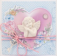 Т062 Открытка ручной работы 8х8 см (Букетная) - Мой ангел