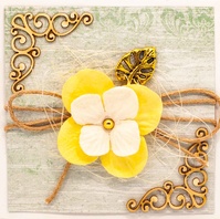 Т071 Открытка ручной работы 8х8 см (Букетная) - Ванильные сны