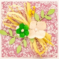 Т075 Открытка ручной работы 8х8 см (Букетная) - Яркий день