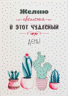 S089 Открытка Simple Cards 10х15 см - Кактусы