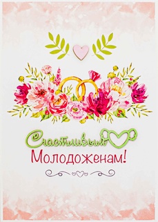 S120 Открытка Simple Cards 10х15 см - Счастливым молодоженам!