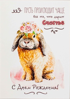 S109 Открытка Simple Cards 10х15 см - Зайка