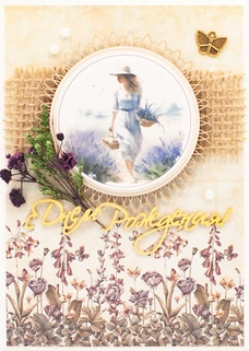 М437 Открытка ручной работы 10х15 см - Полевой цветок