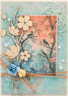 М449 Открытка ручной работы 10х15 см - Симфония лета