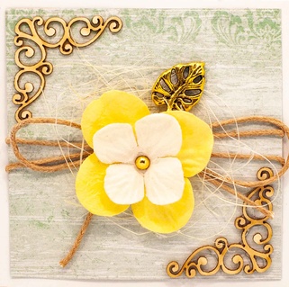 Т071 Открытка ручной работы 8х8 см (Букетная) - Ванильные сны